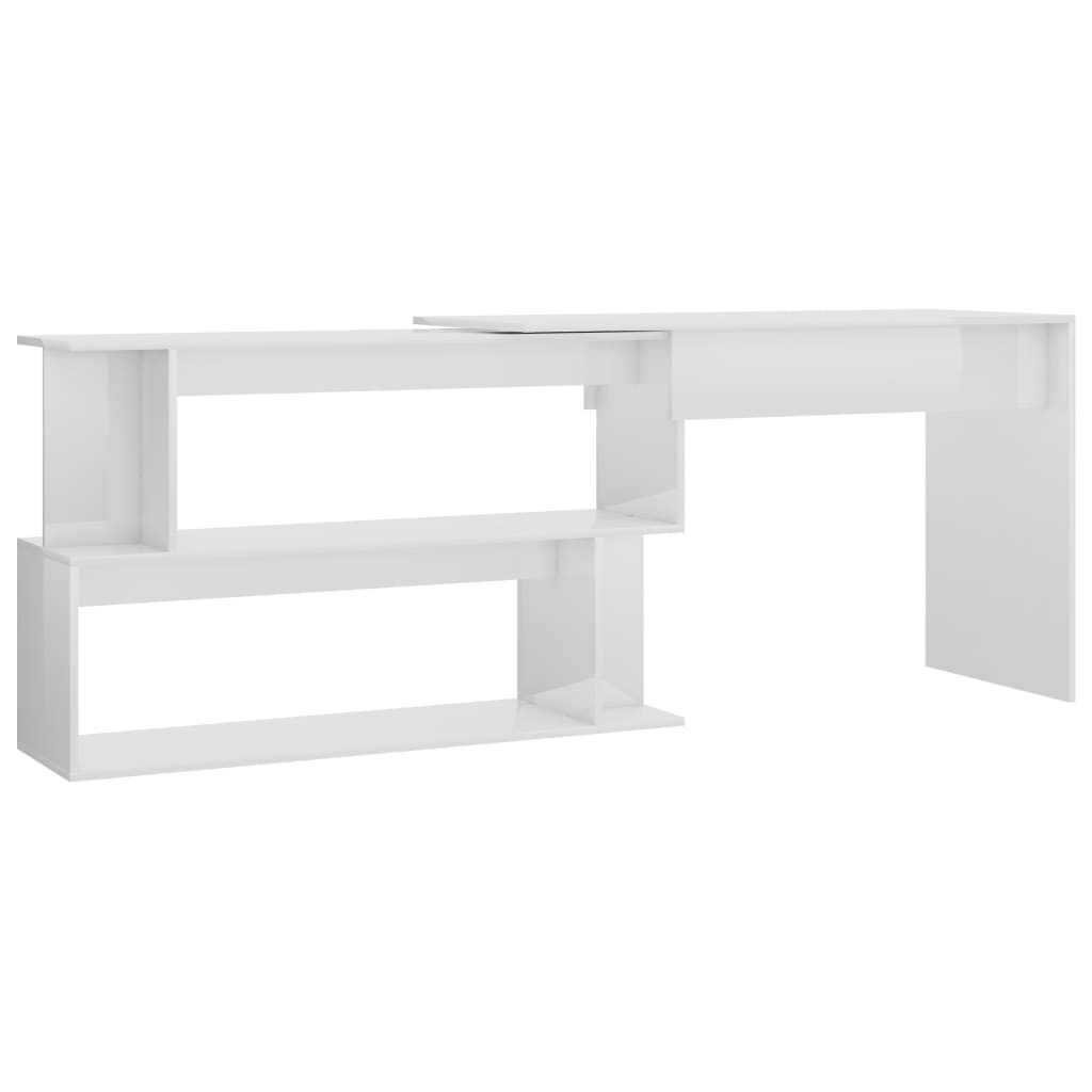 Eckschreibtisch Weiß 200x50x76 cm Holzwerkstoff