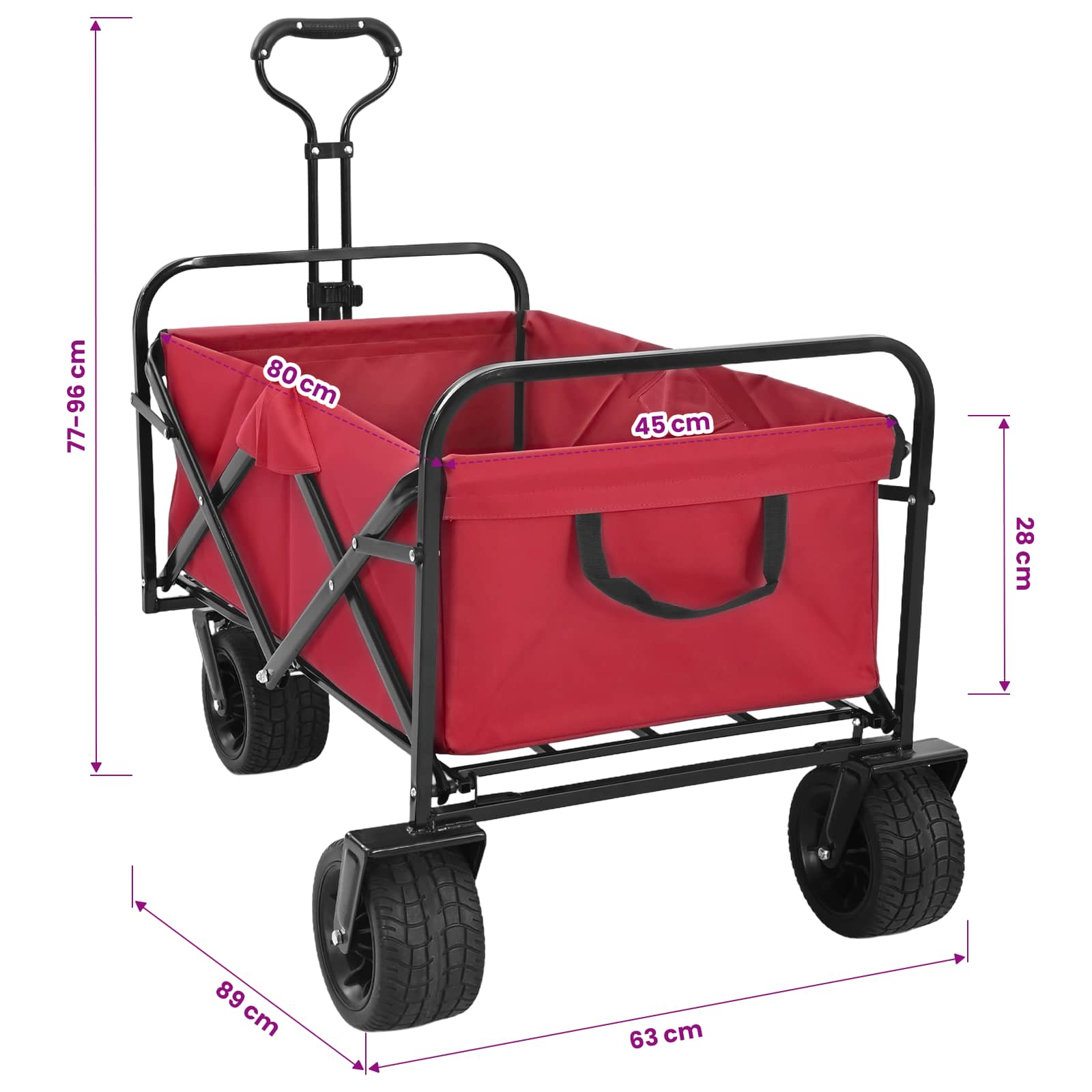Faltwagen Blau 89 x 63 x 96 cm Stahl und Polyester-Oxford