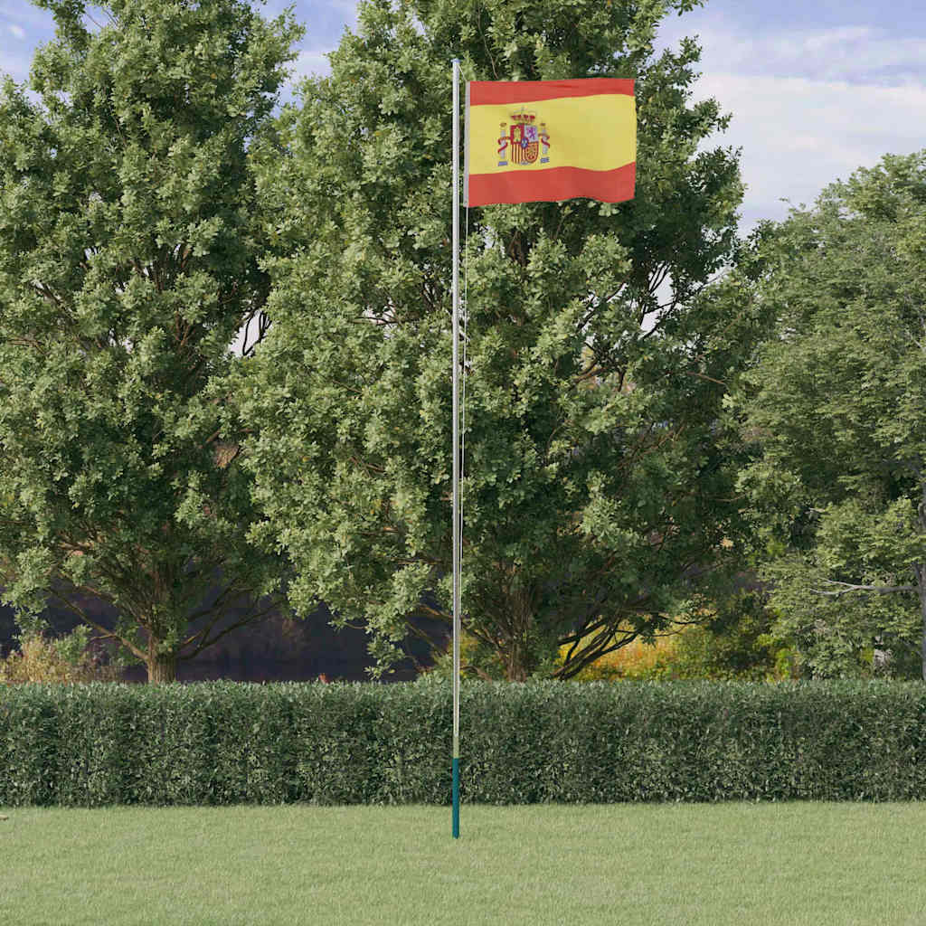 Fahnenmast Teilbar Silbern 6,08 m Aluminium