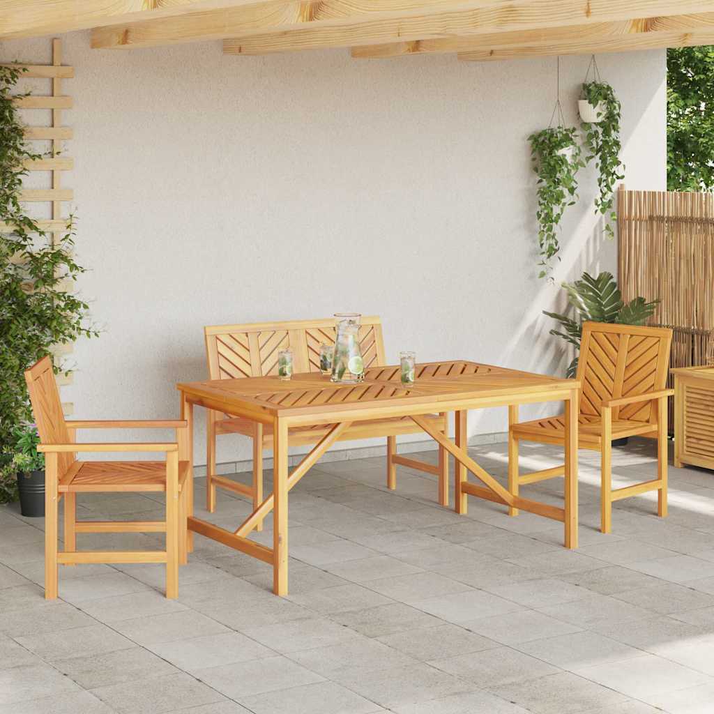 Garten Essgruppe 3 Stk. Braun Massivholz Akazie