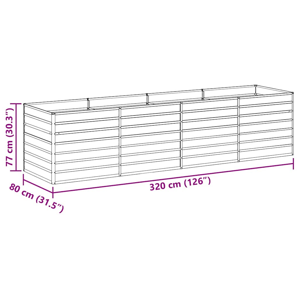 Hochbeet Hellbraun 100 x 100 x 77 cm Verzinkter Stahl