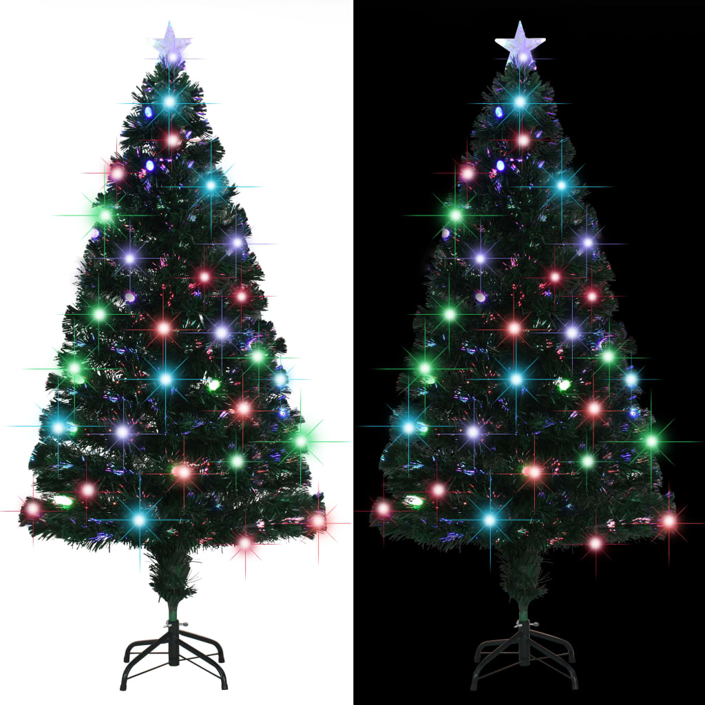 Vorbeleuchteter Weihnachtsbaum mit Ständer und LED 120 cm Glasfaser