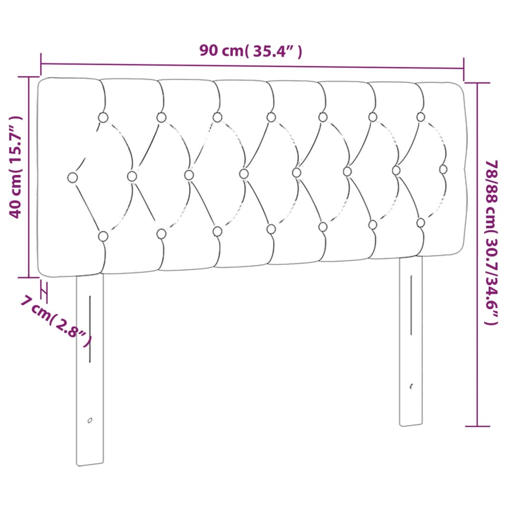 Kopfteil Hellgrau 80x7x118/128 cm Stoff