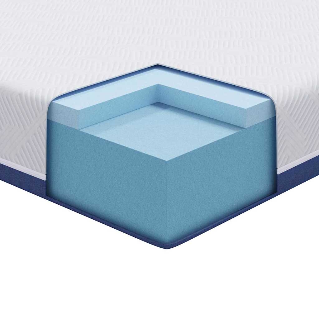 Matratze Weiß und Blau 80 x 160 cm Jacquard-Stoff
