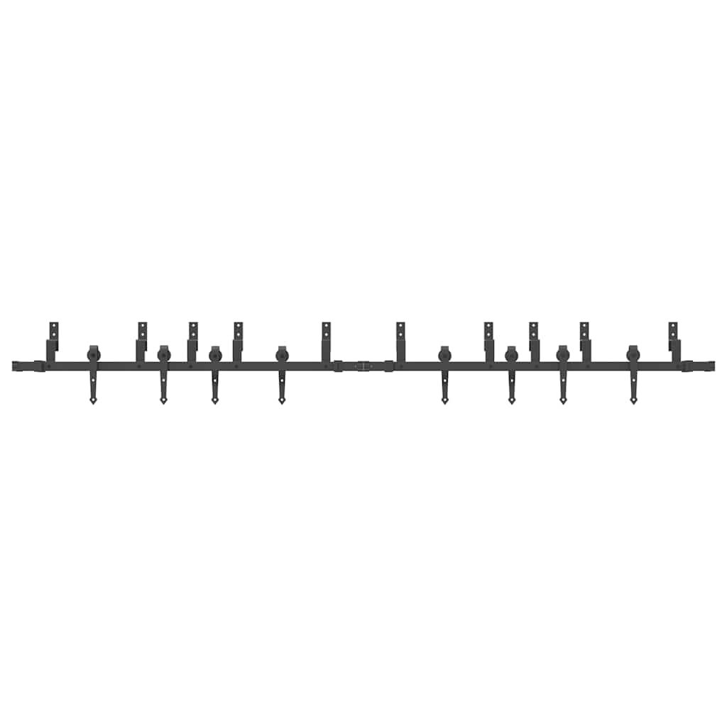 Schiebetürbeschlag-Set 152,5 cm Stahl Schwarz