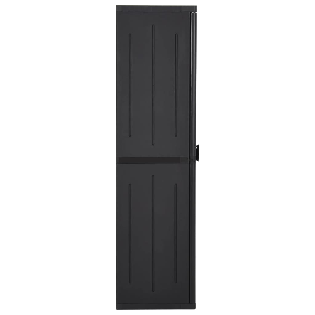 Gartenschrank Schwarz 65x45x88 cm PP Rattan-Optik