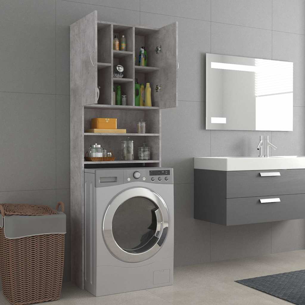 Waschmaschinenschrank Weiß 64x25,5x190 cm