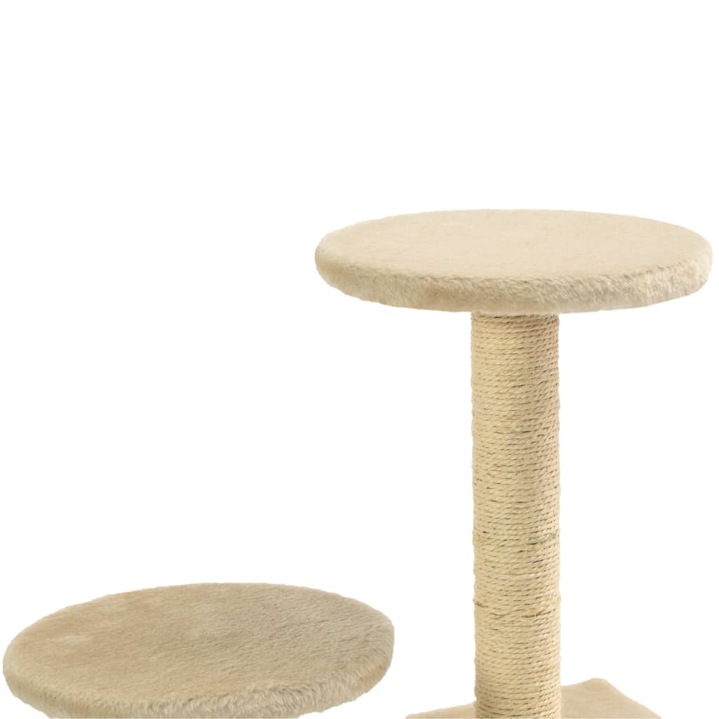 Katzenbaum mit Sisal-Kratzsäulen 60 cm Grau
