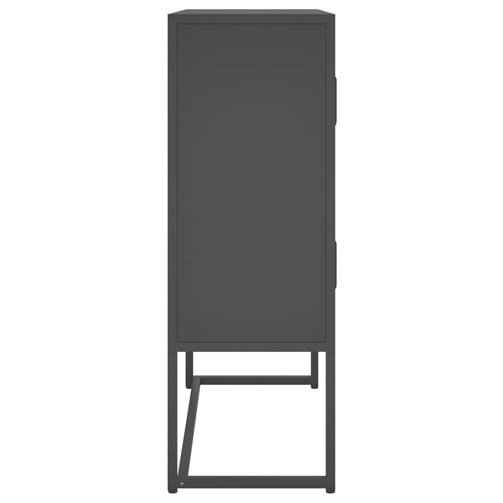 Highboard Schwarz 80x35x135 cm Stahl