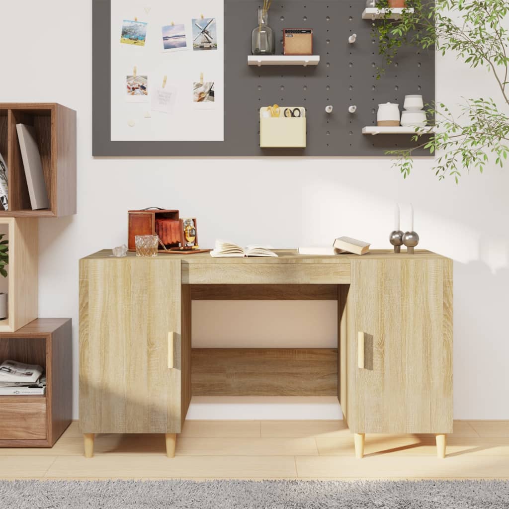 Schreibtisch Weiß 140x50x75 cm Holzwerkstoff