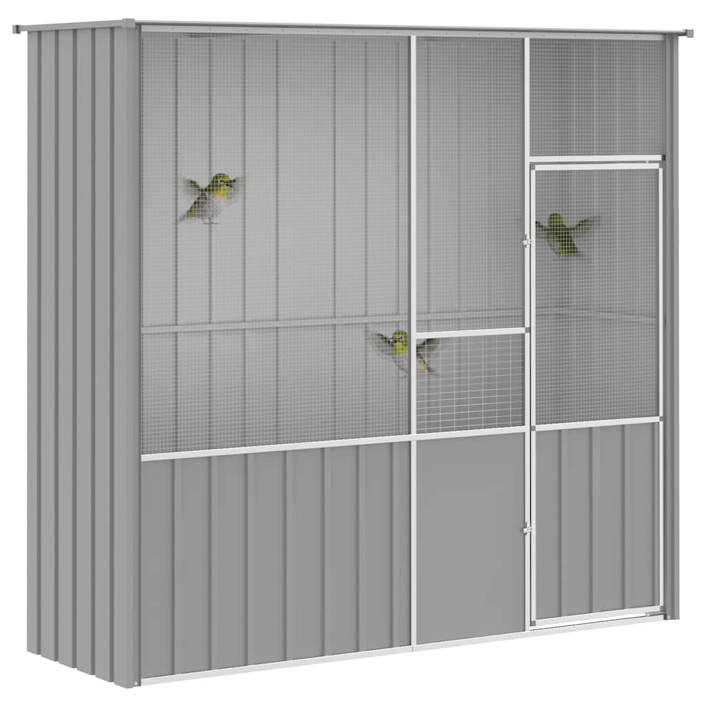 Voliere Anthrazit 115x78x200 cm Verzinkter Stahl