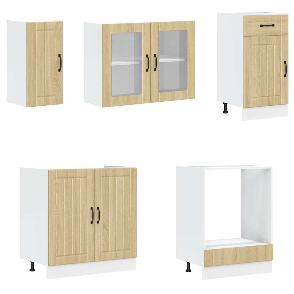 8-tlg. Küchenschrank-Set Lucca Weiß Holzwerkstoff