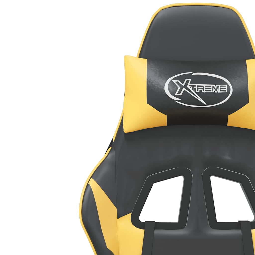 Gaming-Stuhl mit Massagefunktion Schwarz und Blau Kunstleder