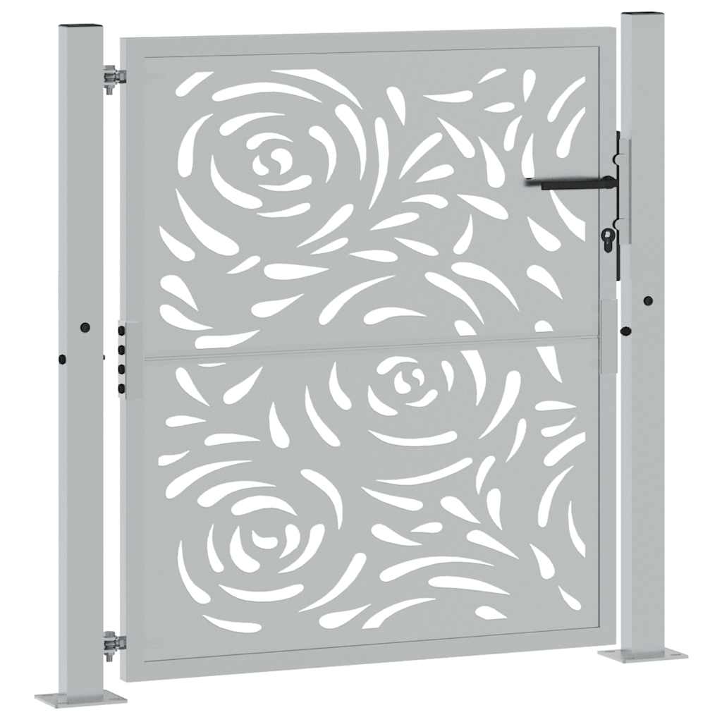 Gartentor Schwarz 100x100 cm Stahl Lichtdesign
