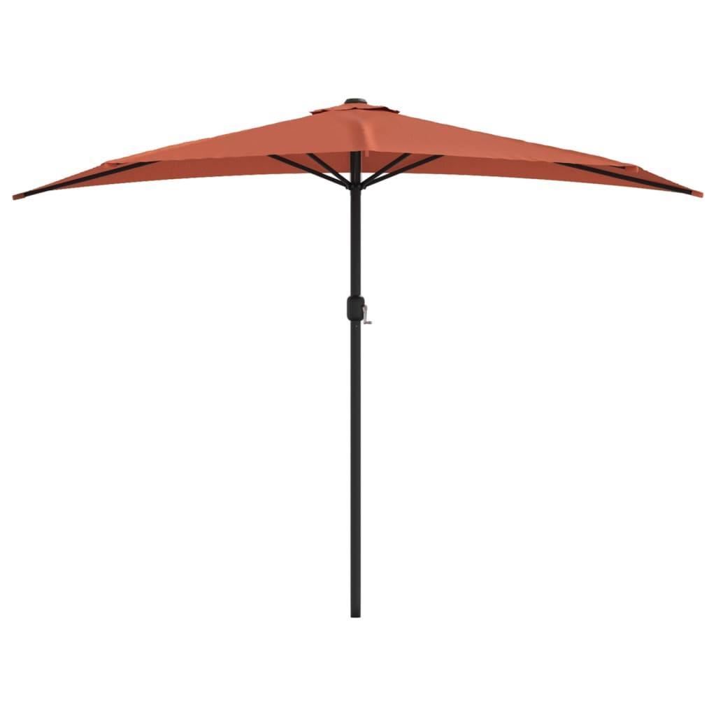 Balkon-Sonnenschirm Alu-Mast Bordeauxrot 270x144x222cm Halbrund
