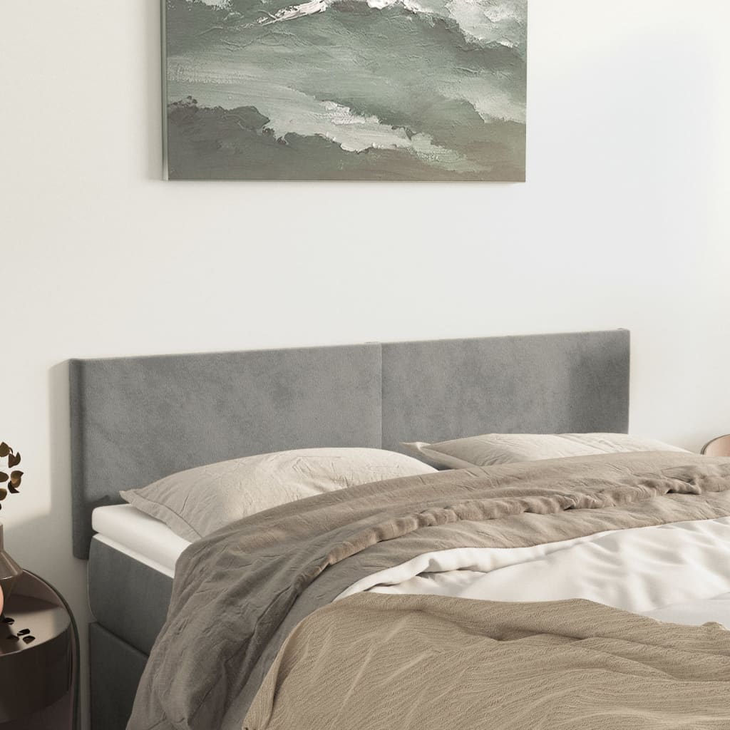 Kopfteil Hellgrau 80x5x118/128 cm Samt