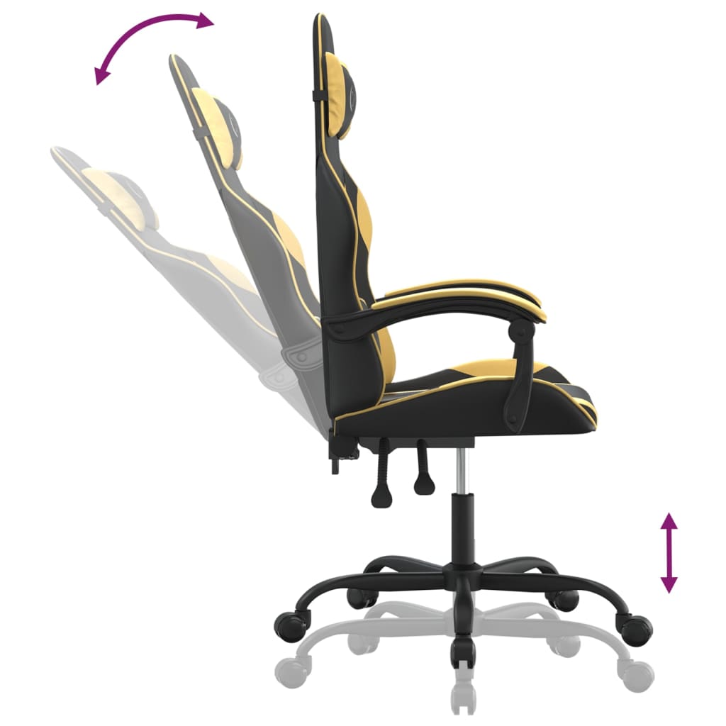 Gaming-Stuhl Drehbar Schwarz und Grün Kunstleder
