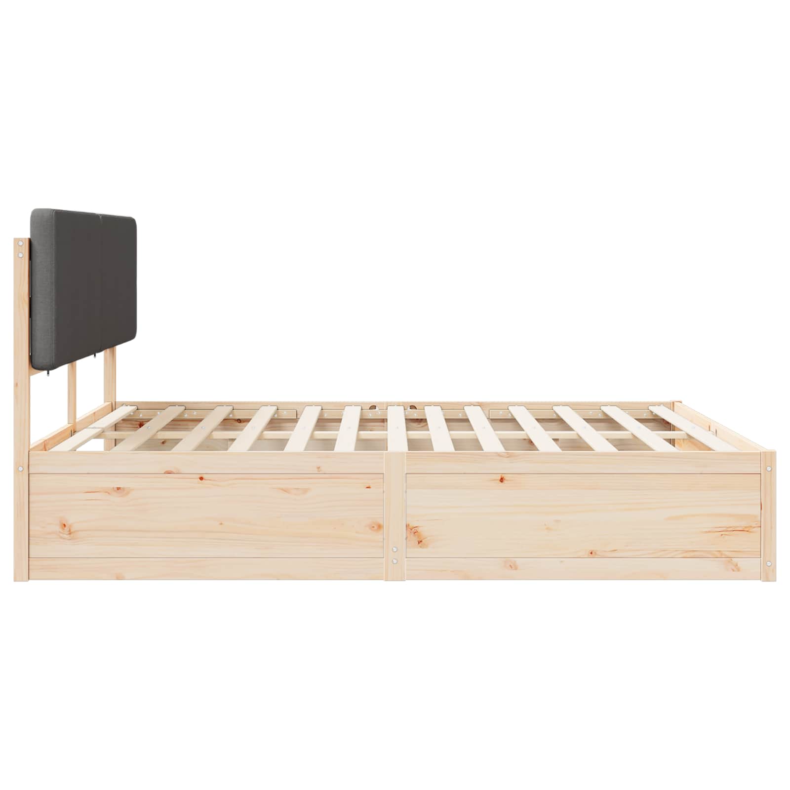 Bettgestell mit gepolstertem Kopfteil Hellgrau 200 x 200 cm