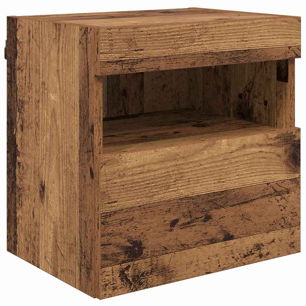 5-tlg. Wohnwand mit LED-Beleuchtung Weiß Holzwerkstoff
