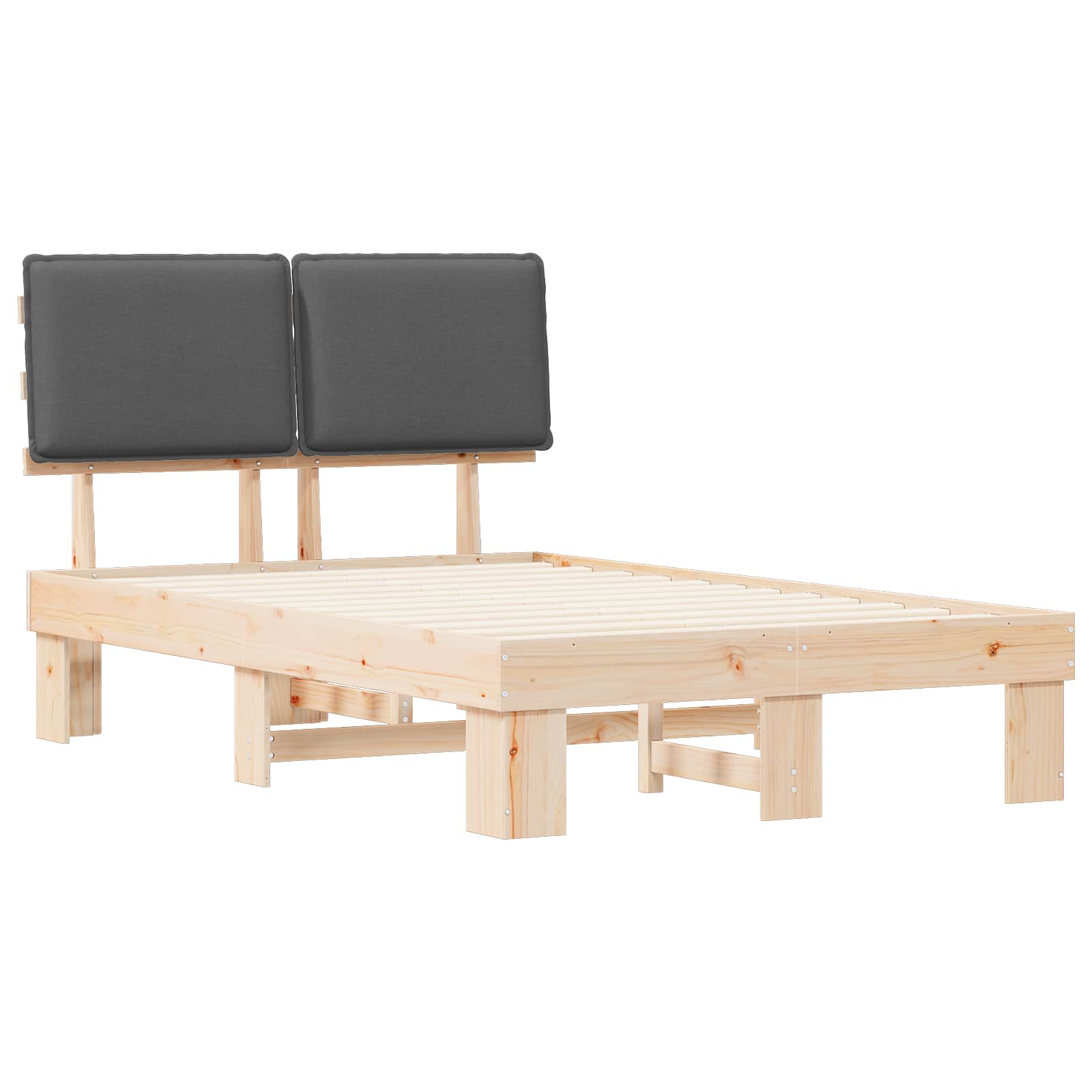 Bettgestell mit gepolstertem Kopfteil Hellgrau 200 x 200 cm