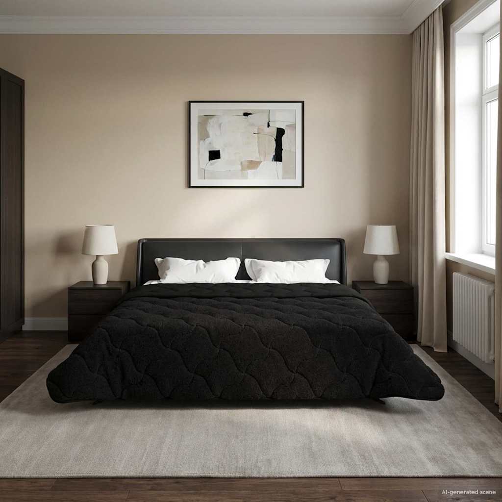 Winterbettdecke Gepolstert Anthrazit 135 x 200 cm