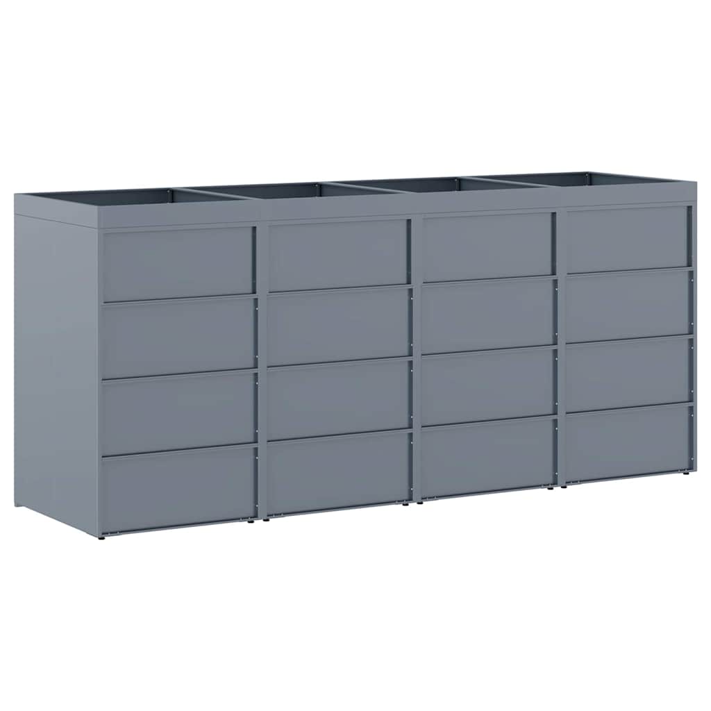 Mülltonnenbox für 2 Tonnen Schwarz 138x79x117 cm Stahl