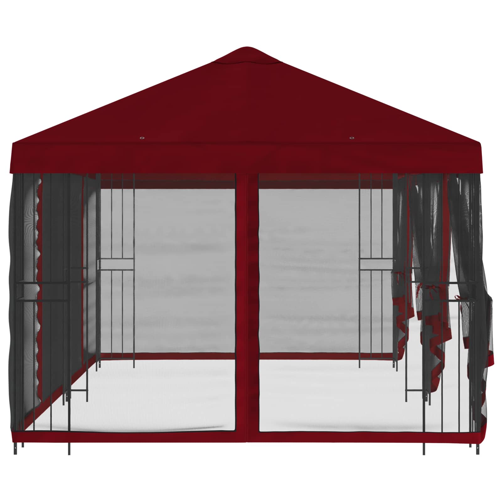 Pavillon mit Seitenwänden 6 x 3 m Beige Polyester und Stahl 190
