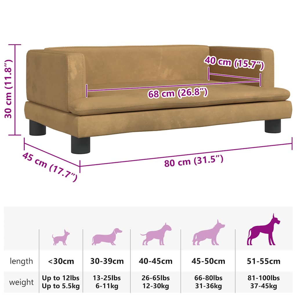 Hundebett Blau 80x45x30 cm Samt