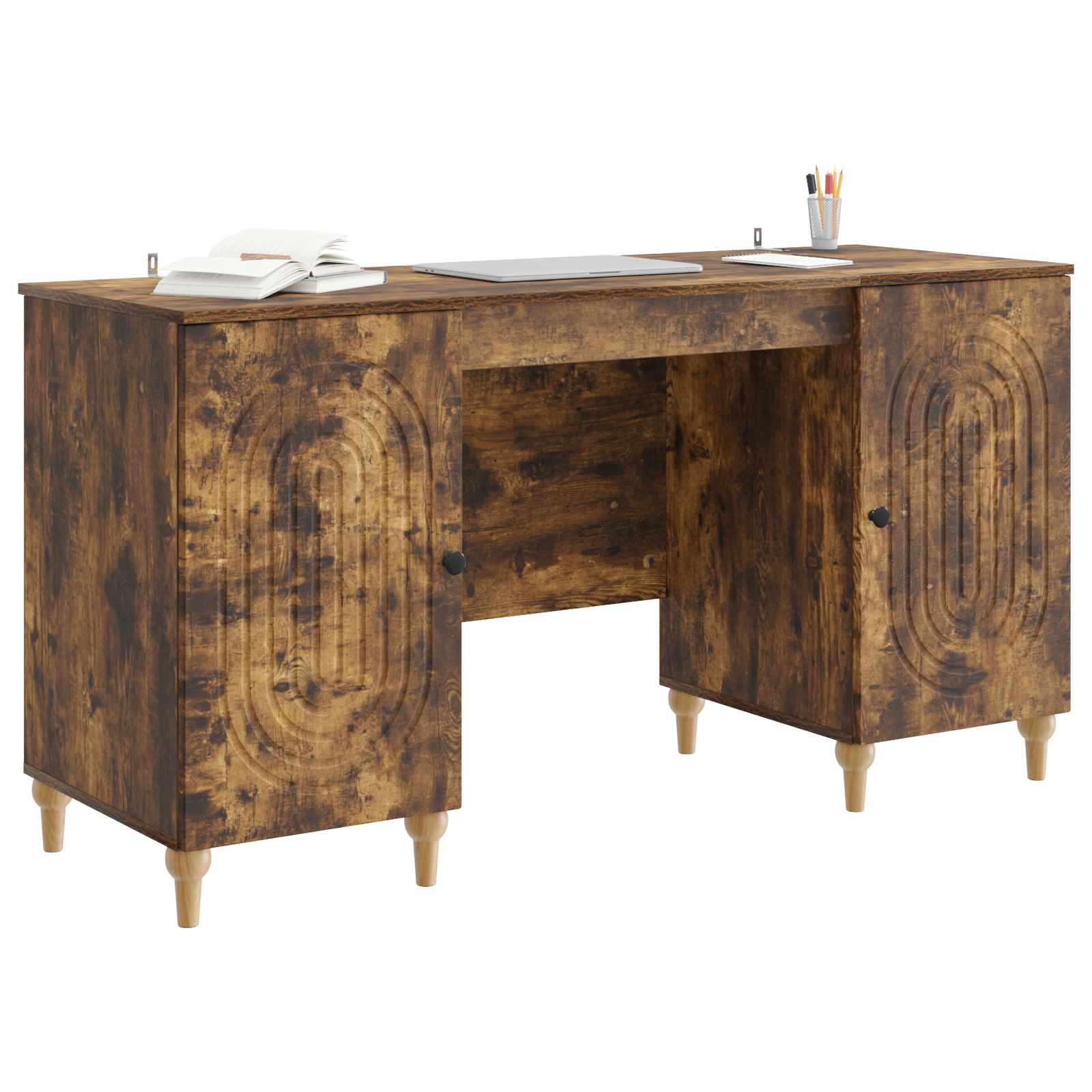 Schreibtisch mit Regal Schwarz 142,5 x 50 x 75 cm Holzwerkstoff