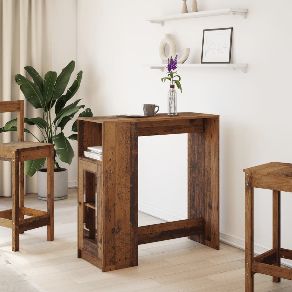 Bartisch Schwarz Eichen-Optik 101 x 40 x 103,5 cm Holzwerkstoff