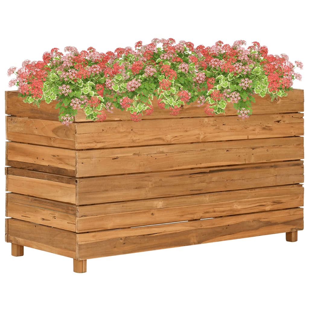 Hochbeet 100x40x72 cm Teak Altholz und Stahl