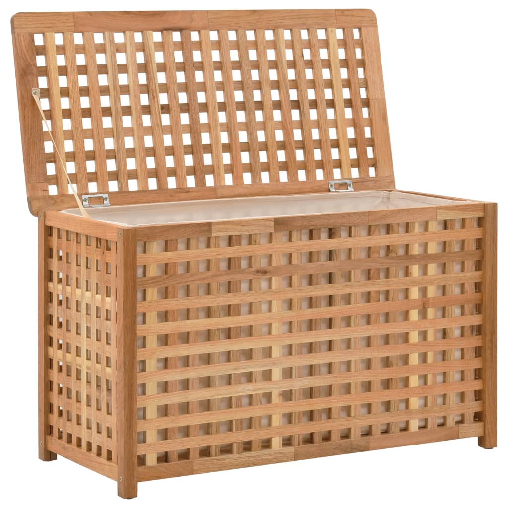 Wäschekorb 39x39x65 cm Massivholz Walnussholz