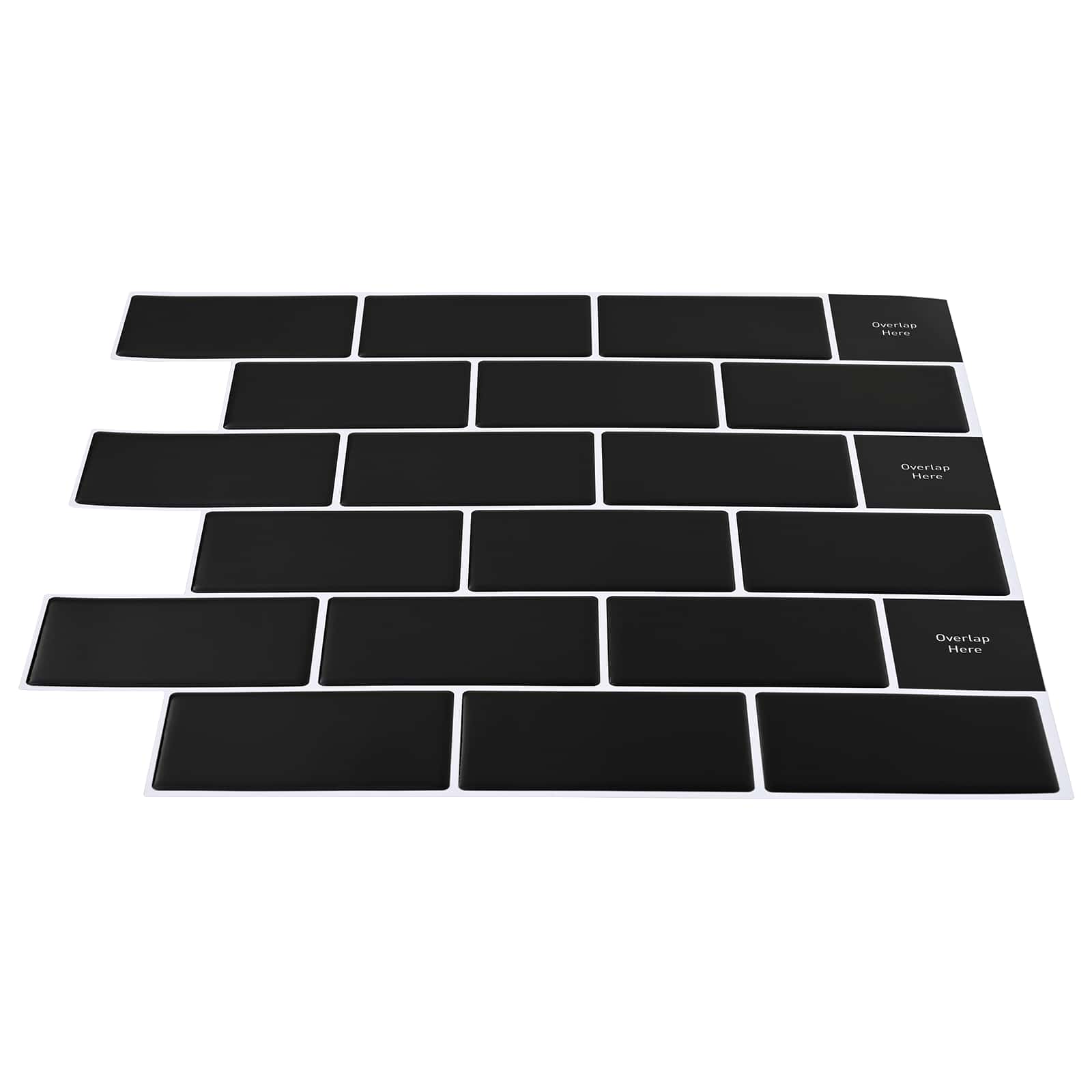 U-Bahn-Fliese 10 pcs Weiß Grau 30 x 30 cm Polyurethan und PET