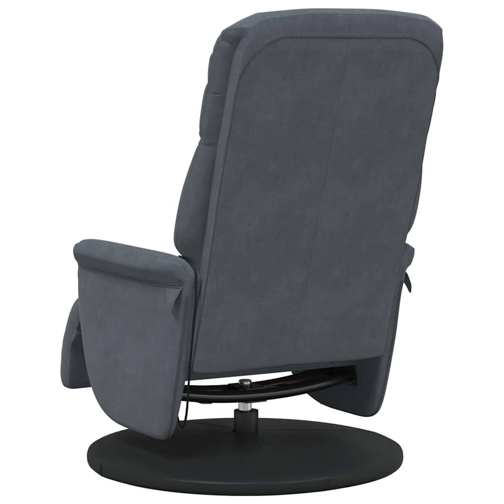Massagesessel mit Fußteil Blau Samt