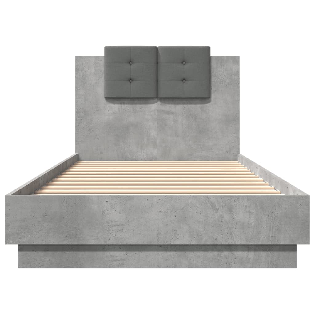 Bettgestell mit Kopfteil Grau Sonoma 180x200 cm Holzwerkstoff
