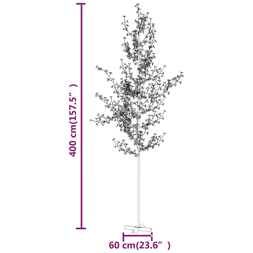 LED-Baum mit Kirschblüten Warmweiß 368 LEDs 300 cm