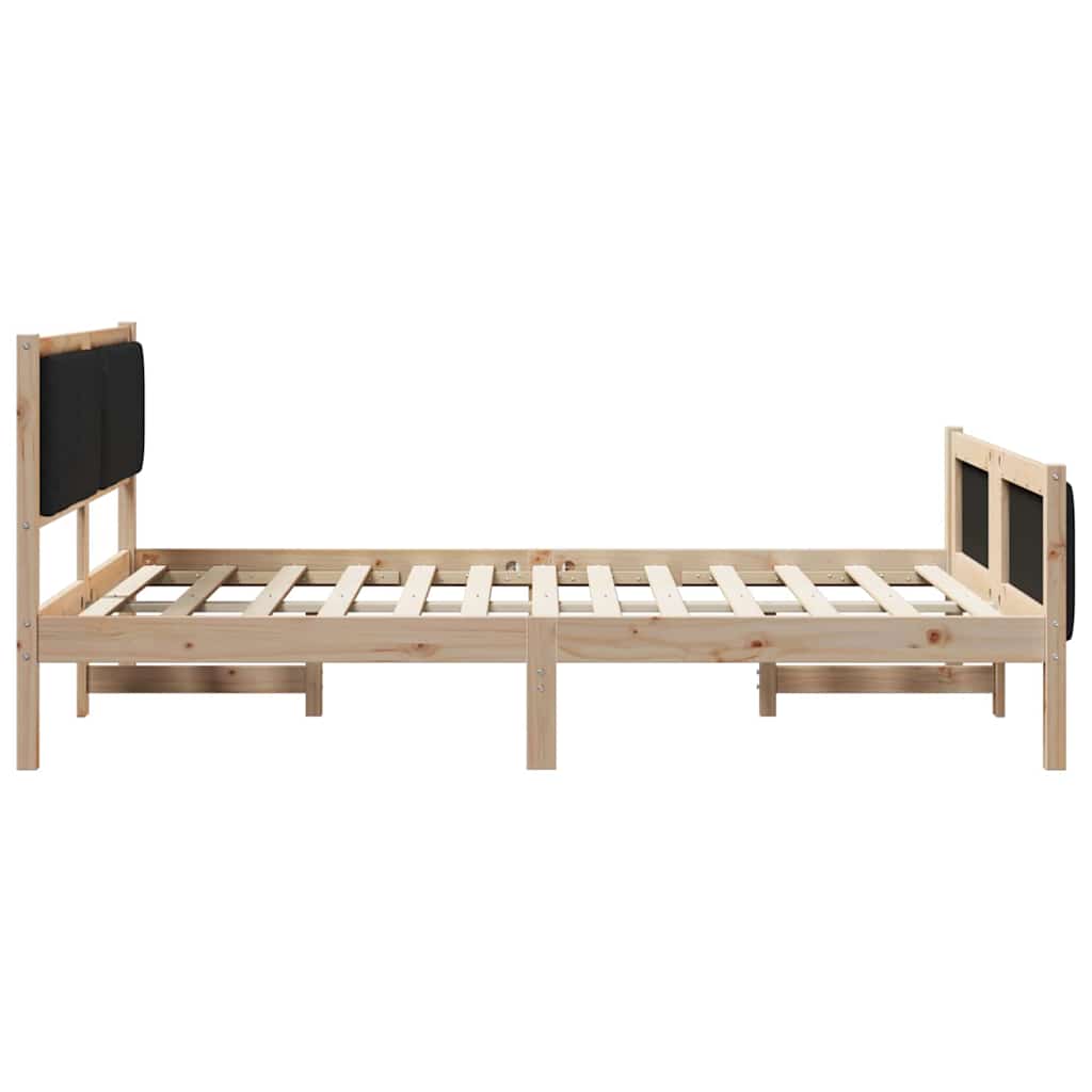 Bettgestell Braun und hellgrau 200 x 200 cm Massivholz Kiefer