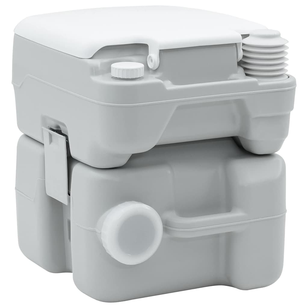 Camping-Toilette Grau und Weiß 41,5 x 36,5 x 30 cm Polyethylen
