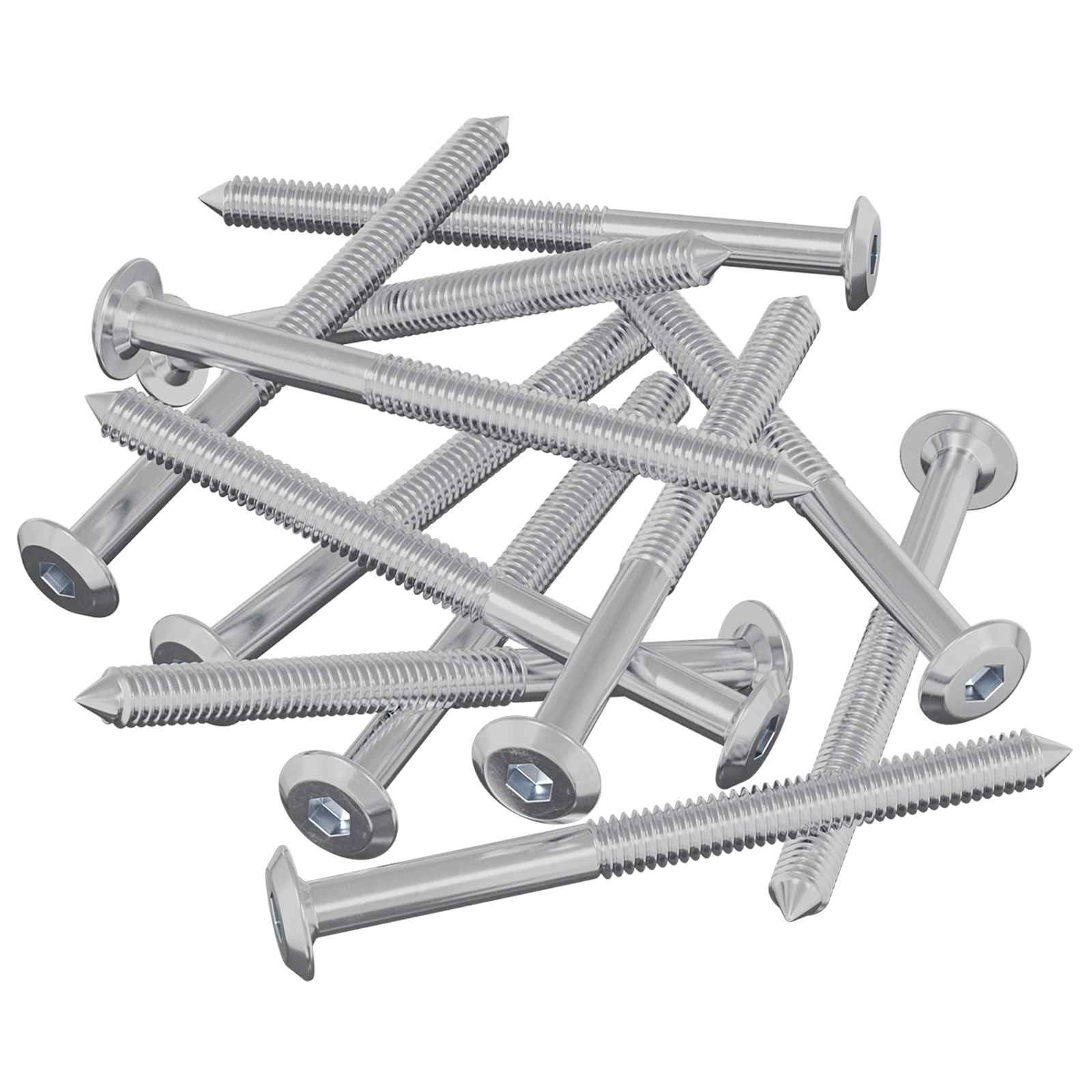 Möbel-Schrauben 2 pcs Silber M6 x 60 mm Stahl