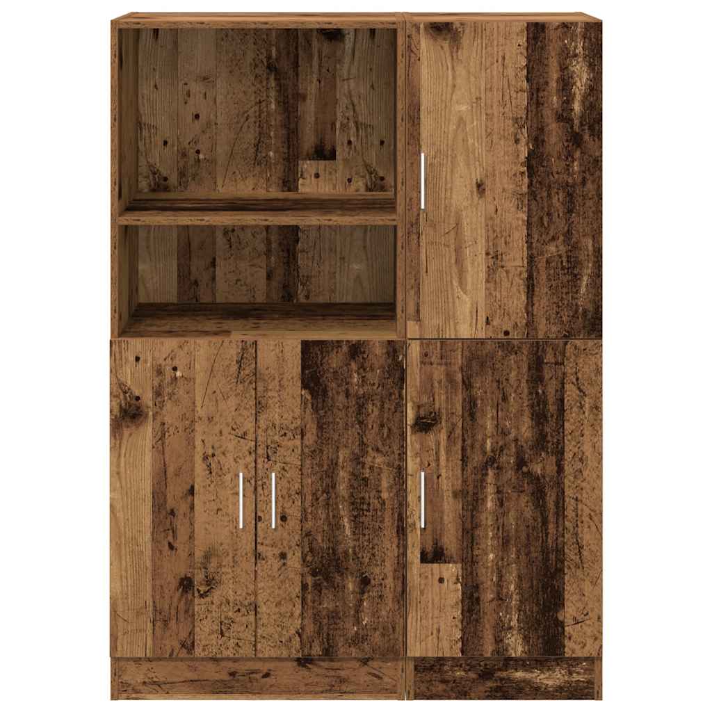 2-tlg. Küchenschrank-Set Weiß Holzwerkstoff