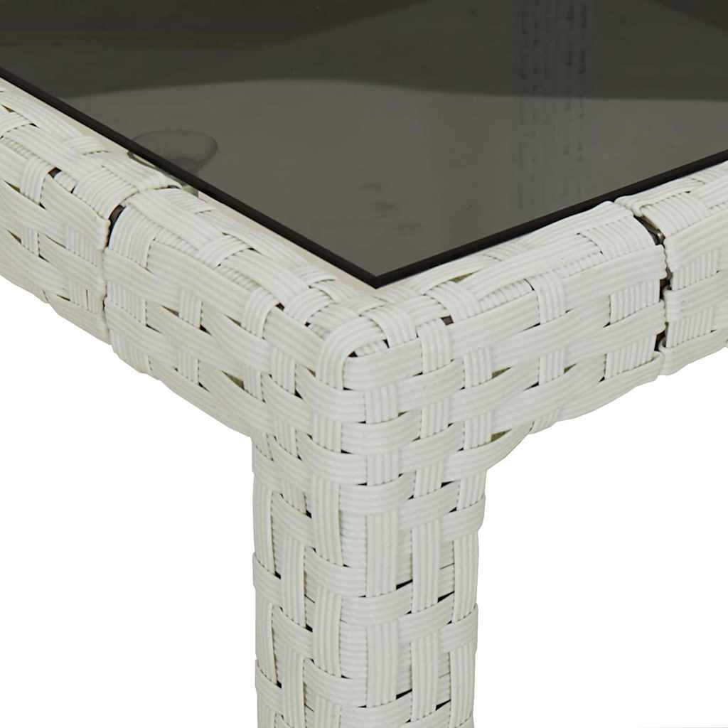 Gartentisch 150x90x75 cm Hartglas und Poly Rattan Grau