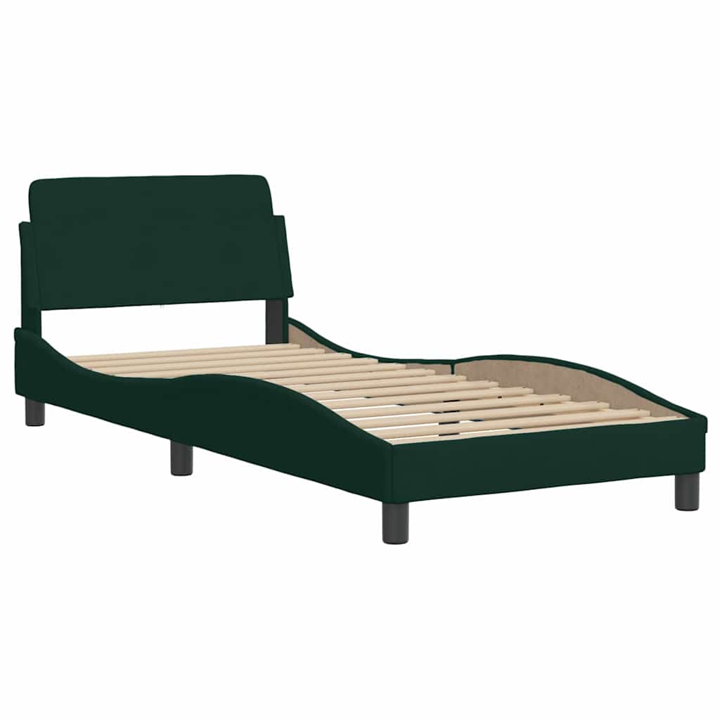 Bett mit Matratze "Hanko" Hellgrau 80x200 cm Samt