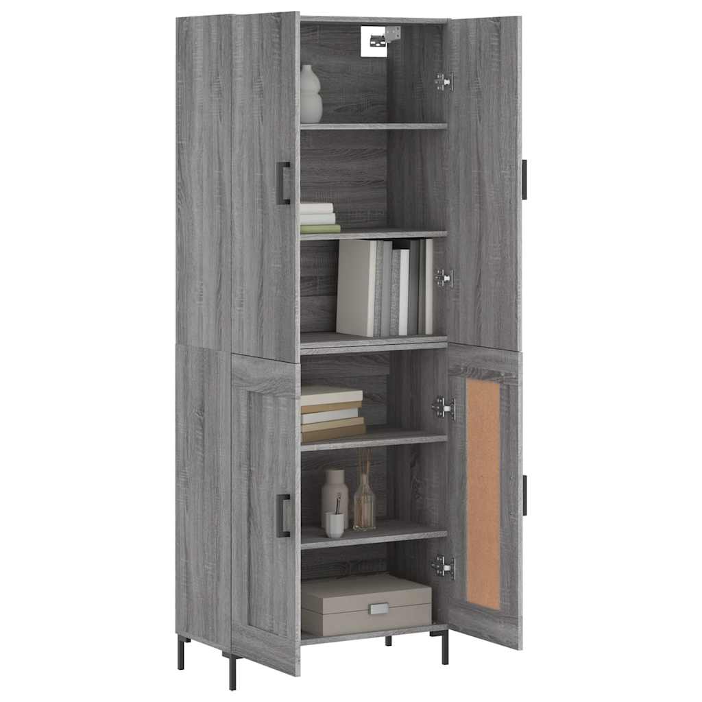 Highboard Betongrau 69,5x34x180 cm Holzwerkstoff
