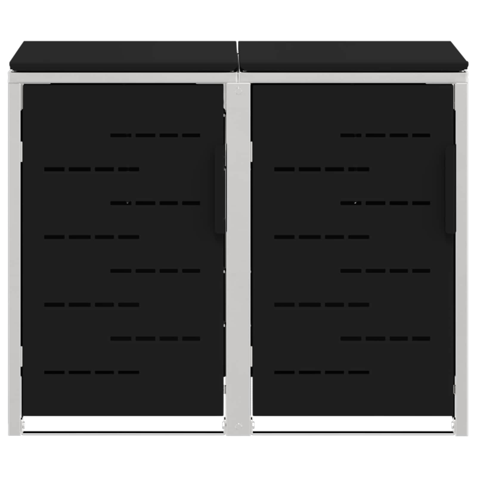 Mülltonnenbox for 2 Bins 240L Edelstahl Schwarz