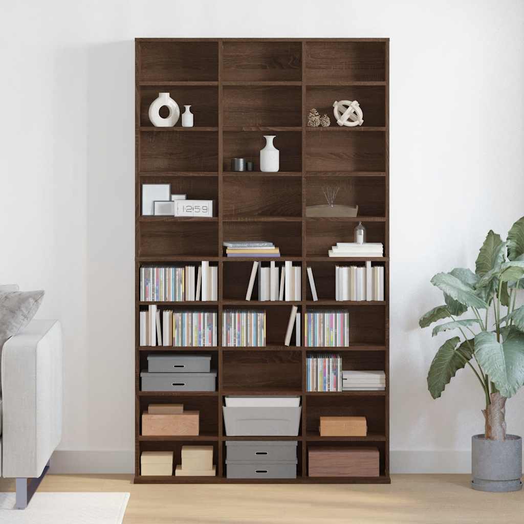 CD Regal Schwarz Eichen-Optik 101 x 23 x 177,5 cm Holzwerkstoff