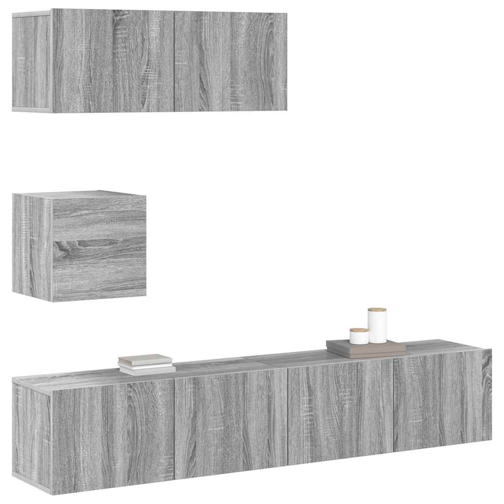 4-tlg. TV-Schrank-Set Sonoma-Eiche Holzwerkstoff