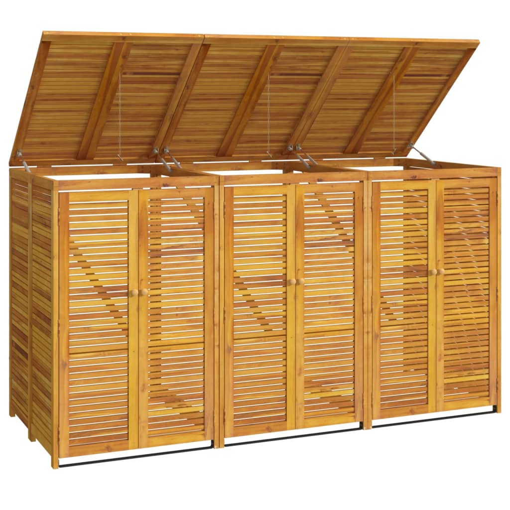 Mülltonnenbox für 2 Tonnen 140x89x117 cm Massivholz Akazie