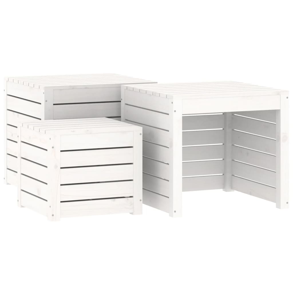 4-tlg. Gartenbox-Set Massivholz Kiefer