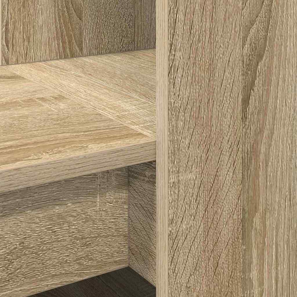 Schreibtisch mit Regal Schwarz Eichen-Optik 122 x 67 x 145 cm