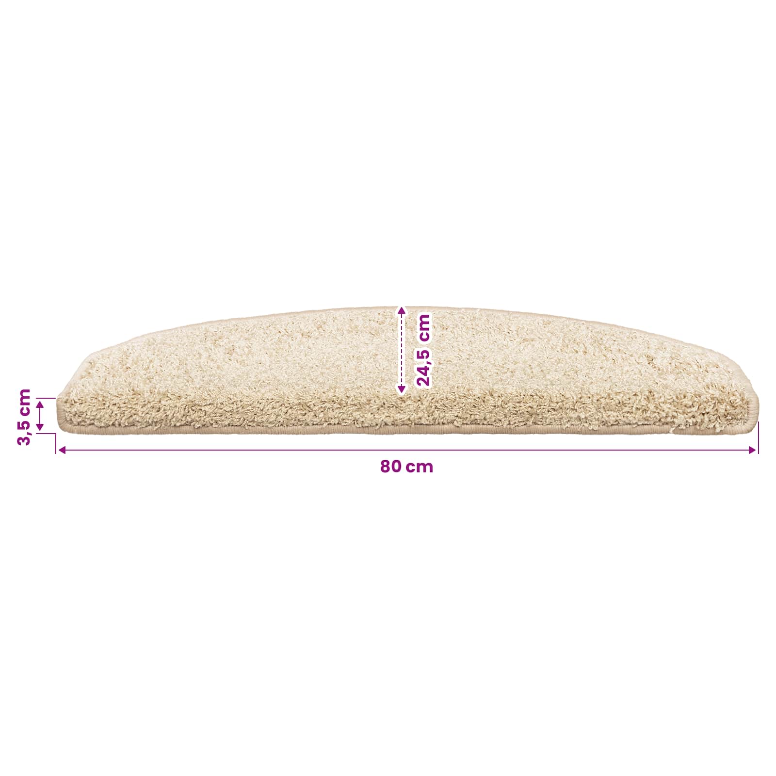 Stufenmatten 15 Stk. 56x17x3 cm Grau Halbrund
